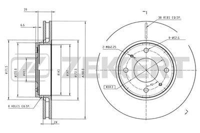 Диск тормозной передний Zekkert BS5226