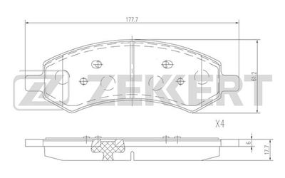Колодки тормозные дисковые передние Zekkert BS2383