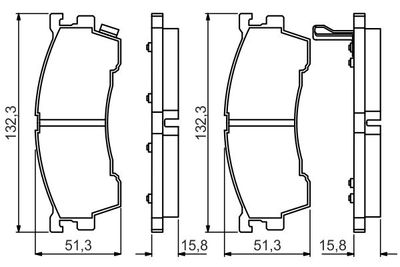 Комплект колодок для дискового тормоза BOSCH 0986495265