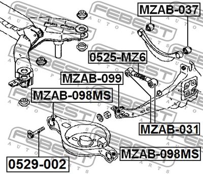 Сайлентблок заднего рычага FEBEST MZAB098MS