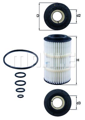 Фильтр масляный MAHLE OX3457D
