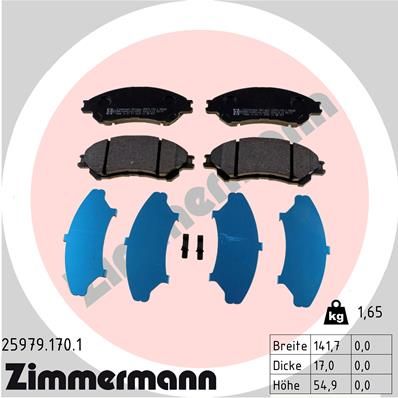 Колодки тормозные дисковые ZIMMERMANN 259791701