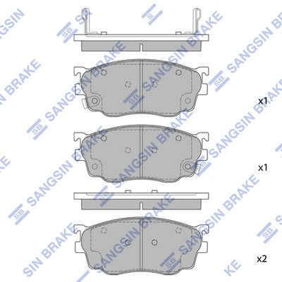 Колодки тормозные передние SANGSIN SP1529