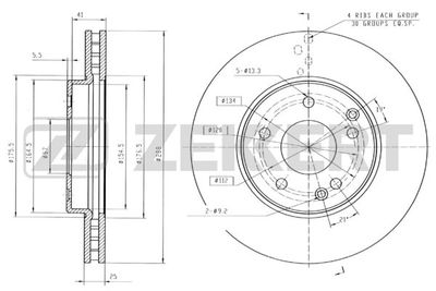 Диск тормозной передний Zekkert BS5289