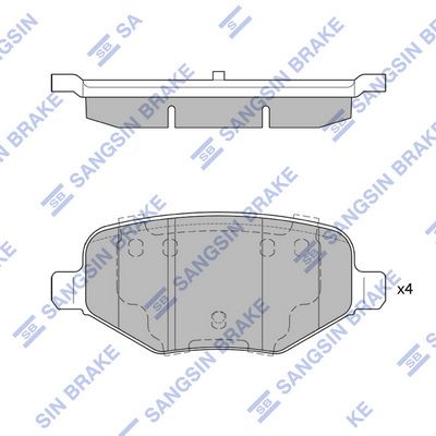 Колодки тормозные задние SANGSIN SP1621
