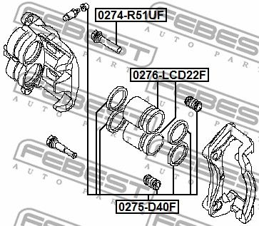 Ремкомплект суппорта переднего FEBEST 0275D40F