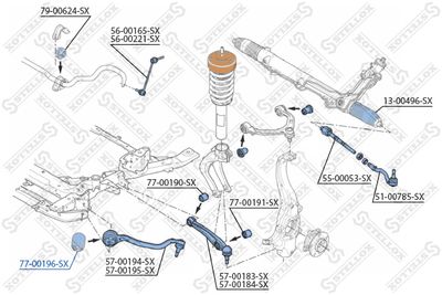 Сайлентблок рычага переднего STELLOX 7700196SX