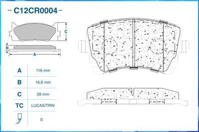 Колодки тормозные задние CWORKS C12CR0004