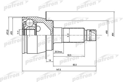 ШРУС наружный PATRON PCV1558
