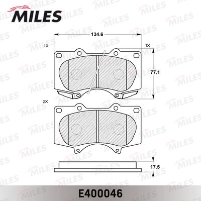 Колодки тормозные передние Miles E400046
