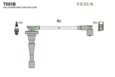 Комплект проводов высоковольтных TESLA T985B