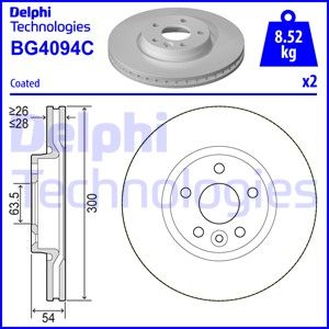 Диск тормозной передний DELPHI BG4094C