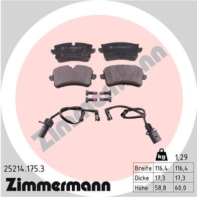 Колодки тормозные дисковые ZIMMERMANN 252141753