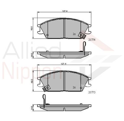 Колодки тормозные передние ALLIED NIPPON ADB3922