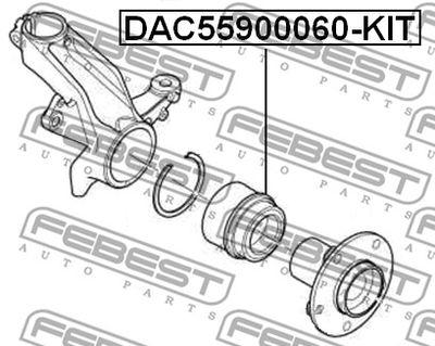 Подшипник ступичный передний ремкомплект FEBEST DAC55900060KIT