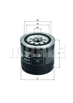 Фильтр масляный MAHLE OC383