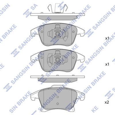 Колодки тормозные передние SANGSIN SP4021