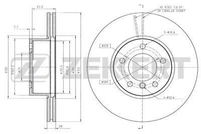 Диск тормозной передний Zekkert BS5852