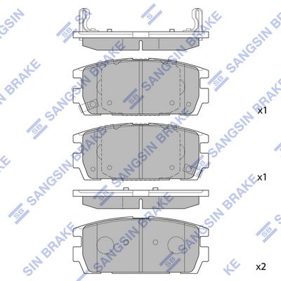 Колодки тормозные дисковые SANGSIN SP1098