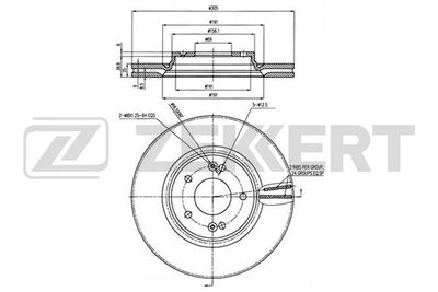 Диск тормозной передний Zekkert BS6021