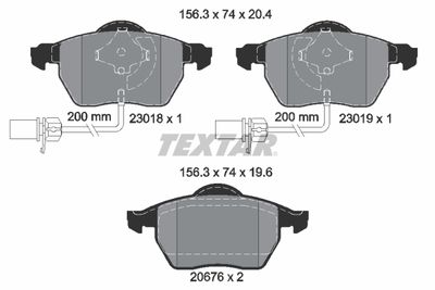 Комплект колодок для дискового тормоза TEXTAR 2301802