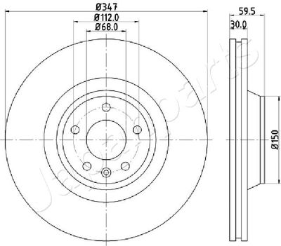 Диск тормозной передний вентилируемый JAPANPARTS DI0925