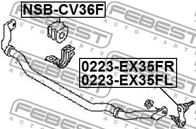 Втулка стабилизатора переднего NISSAN 54613JK50C