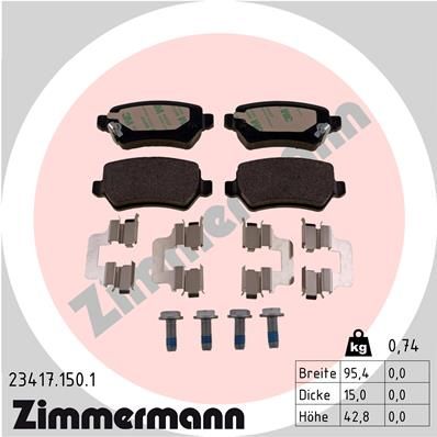 Колодки тормозные дисковые ZIMMERMANN 234171501