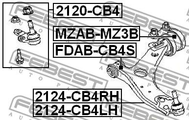 Рычаг передний левый FEBEST 2124CB4LH