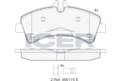 Колодки тормозные ICER 141849