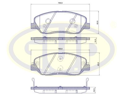 Колодки тормозные передние GUD GBP122602