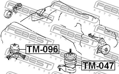 Подушка двигателя правая гидравлическая FEBEST TM096
