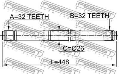 Полуось правая FEBEST 0312RD1RH