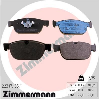 Колодки тормозные дисковые ZIMMERMANN 223171851