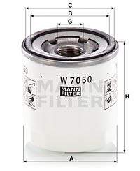 Фильтр масляный MANN-FILTER W7050