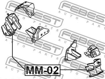 Подушка двигателя передняя FEBEST MM02