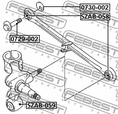 Сайлентблок задней поперечной тяги FEBEST SZAB058