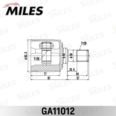 ШРУС внутренний левый Miles GA11012