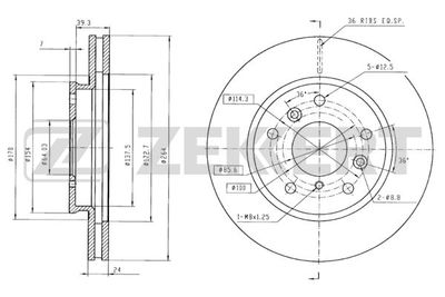 Диск тормозной передний Zekkert BS5698