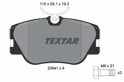 Колодки тормозные дисковые передние TEXTAR 2094102