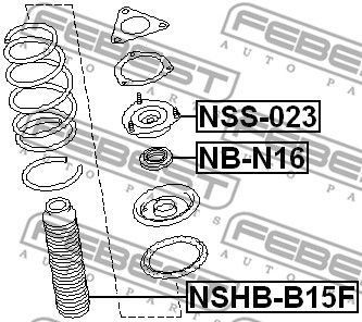 Защитный комплект амортизатора переднего FEBEST NSHBB15F