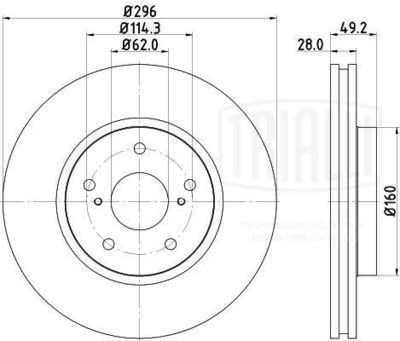 Диск тормозной передний TRIALLI DF198004