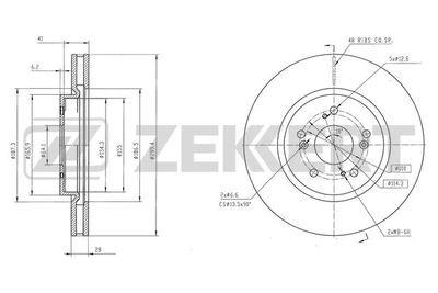 Диск тормозной передний Zekkert BS6586