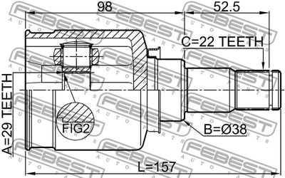 ШРУС внутренний FEBEST 1111T250