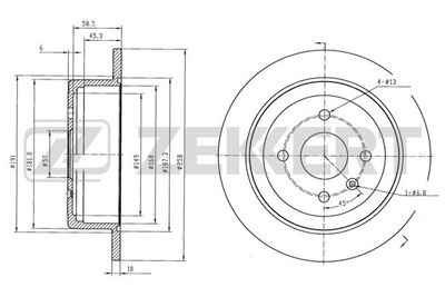 Диск тормозной задний Zekkert BS6051