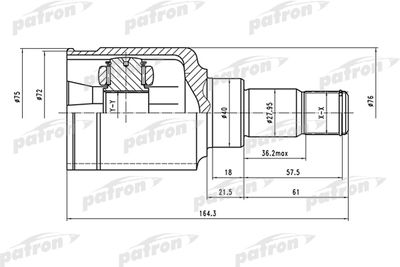 ШРУС внутренний левый PATRON PCV1481