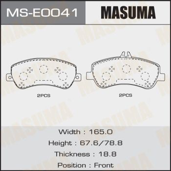 Колодки тормозные передние Masuma MSE0041