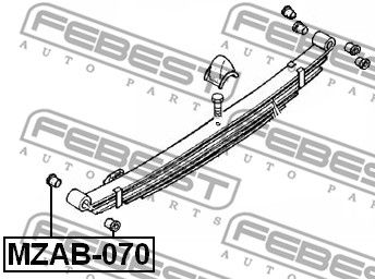 Сайлентблок рессоры FEBEST MZAB070
