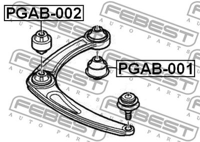 Сайлентблок рычага переднего FEBEST PGAB002