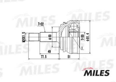 ШРУС наружный Miles GA20515